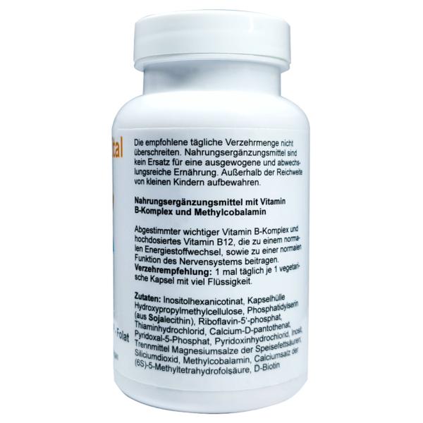 Vitamin B-Komplex – vegane Kapseln mit Methylcobalamin, P5P & aktivem Folat von OBV (90 Stück)